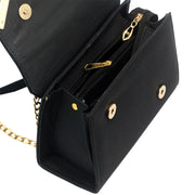 Luna Black Faux Leather Crossbody Bag