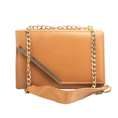 Luna Brown Faux Leather Crossbody Bag