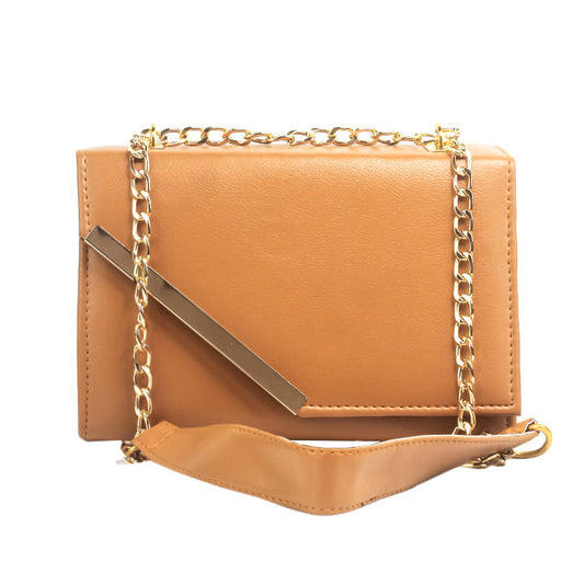 Luna Brown Faux Leather Crossbody Bag