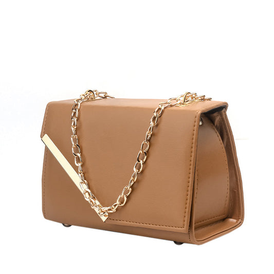 Luna Brown Faux Leather Crossbody Bag
