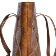 Croc Criss Caramel Faux Leather Tote Bag