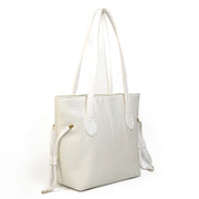 Croc Criss White Faux Leather Tote Bag