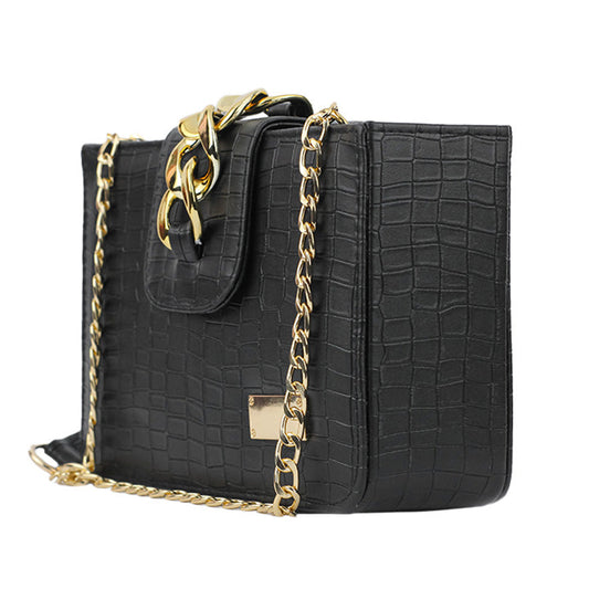 Modus Black Crossbody Bag with Full Zip Closure and Adjustable Strap